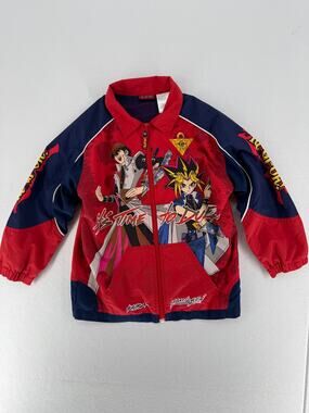 Vintage Y2K Yu-Gi-Oh Yugi Kaiba Jacket Boys 6/7 Anime Windbreaker Rare